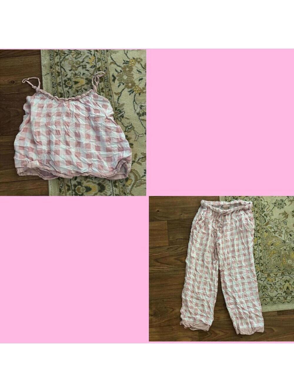 GUC SoHo Apparel Pink Plaid Pajama 2 Piece Tank Top And Pant Set